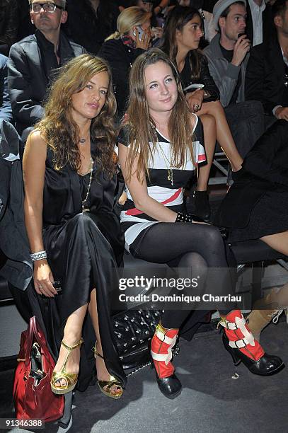 Jade Jagger and guest attend the Lanvin Pret a Porter show as part of the Paris Womenswear Fashion Week Spring/Summer 2010 on October 2, 2009 in...