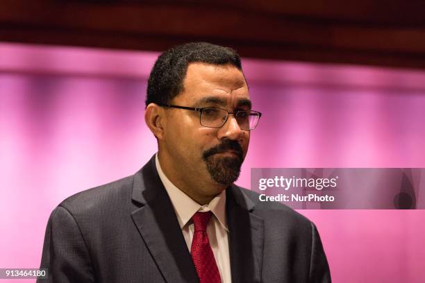 John B. King, former U.S. Education Secretary, is interviewed before the 2018 School Counselor of the Year awards ceremony, at the John F. Kennedy...