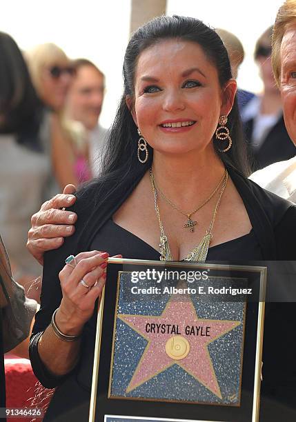 Singer Crystal Gayle at the star ceremony honoring Crystal Gayle on October 2, 2009 in Hollywood, California.