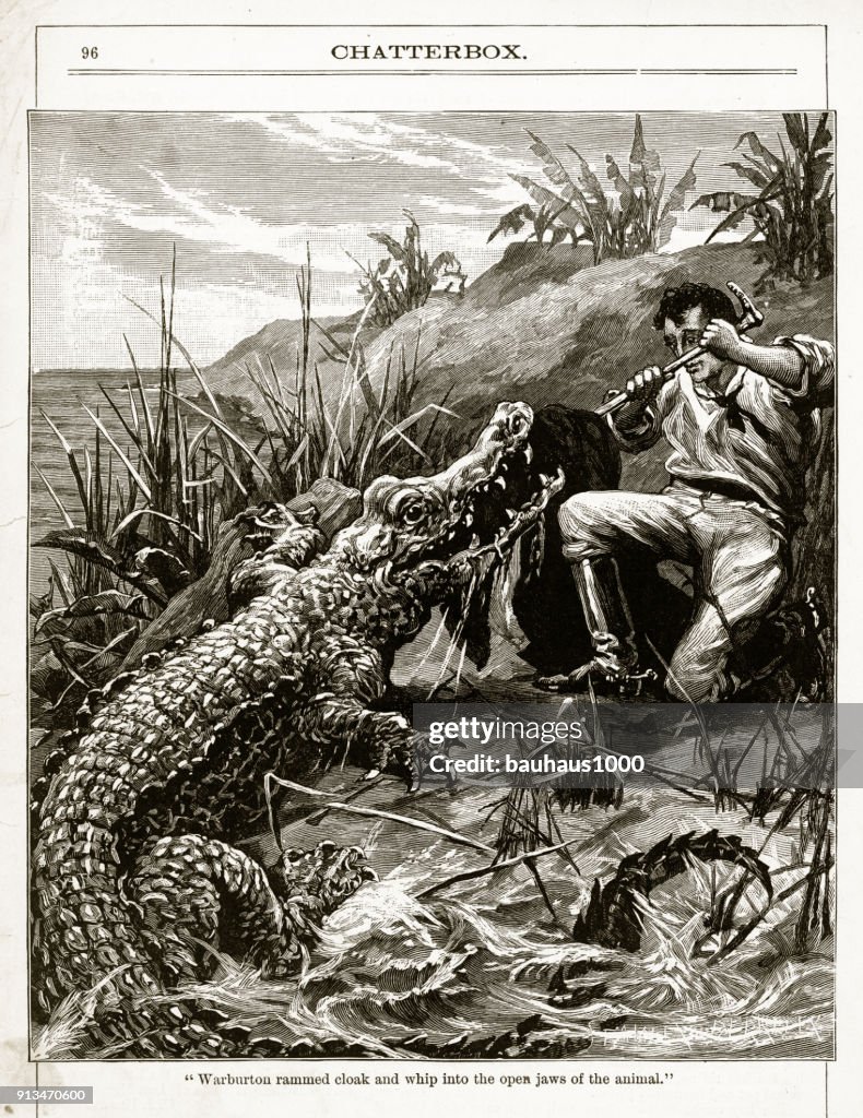 Alligator homem atacando um aviso de Victoria