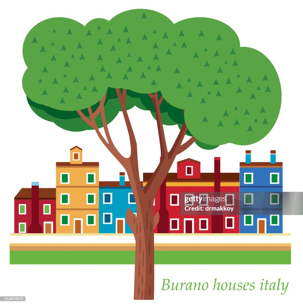 Burano houses italy