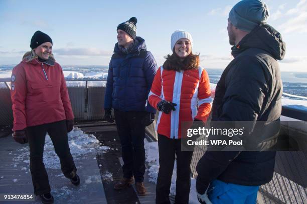 Crown Princess Mette-Marit of Norway, Prince William, Duke of Cambridge, Catherine, Duchess of Cambridge and Crown Prince Haakon of Norway visit...