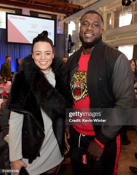 Player Rodney Gunter and guest attends the Annual Bootsy Bellows Big Game Experience with McDonalds on February 2, 2018 in Minneapolis, Minnesota.