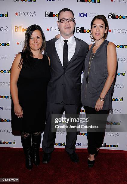 Billboard Magazine Editor and Cheif Bill Werde with Julie Greenwald and Libiya Cortella at Billboard's 4th Annual Women In Music event at The Pierre...