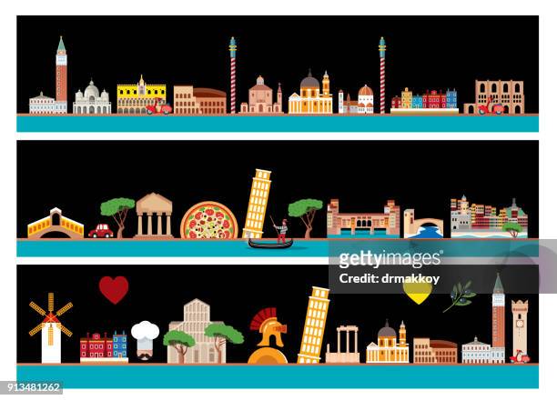 ilustrações de stock, clip art, desenhos animados e ícones de italy skyline - mar adriático