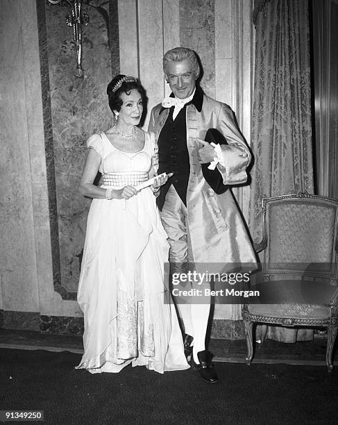 Cecil Beaton and Mrs K Kingman Douglas at the Italian Renaissance Ball, Hotel Plaza, New York, c1960