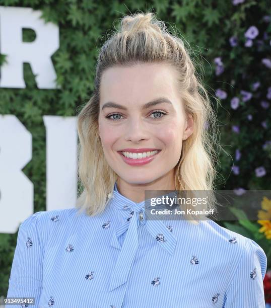 Margot Robbie attends the photo call for Columbia Pictures' "Peter Rabbit" at The London Hotel on February 2, 2018 in West Hollywood, California.