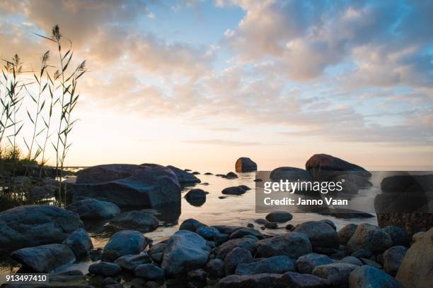 evening view of the sea - baltic sea stock pictures, royalty-free photos & images