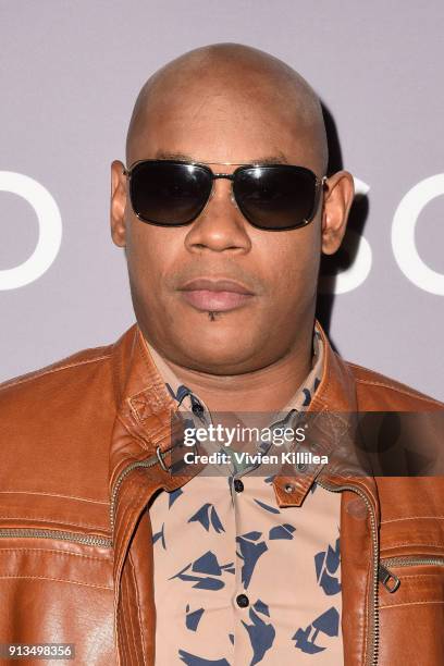 Actor Bokeem Woodbine attends a press junket for 'Unsolved: The Murders of Tupac and The Notorious B.I.G." on Day 2 of the SCAD aTVfest 2018 on...