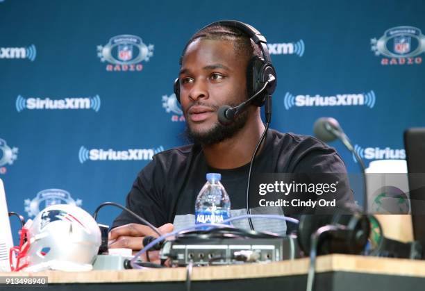 Le'Veon Bell of the Pittsburgh Steelers attends SiriusXM at Super Bowl LII Radio Row at the Mall of America on February 2, 2018 in Bloomington,...