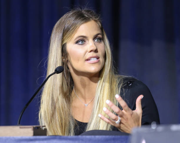 Samantha Ponder speaks at Inside the Game Q&A presented by IFA on February 2, 2018 in Minneapolis, Minnesota.