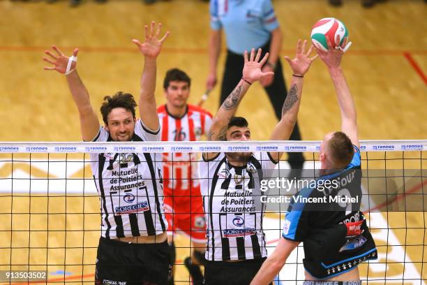 Kevin Le Roux of Rennes during the Ligue A match between Rennes and Poitiers on February 2, 2018 in Rennes, France.