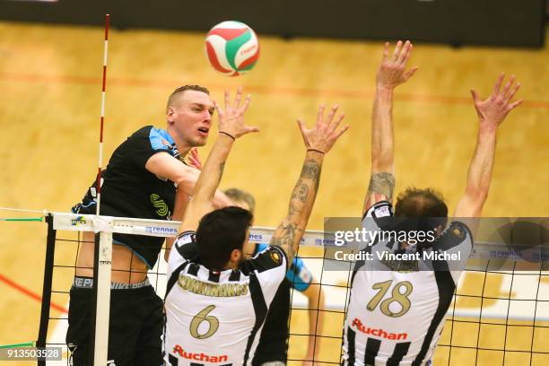 Kevin Le Roux of Rennes during the Ligue A match between Rennes and Poitiers on February 2, 2018 in Rennes, France.