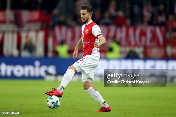 Niko Giesselmann of Duesseldorf runs with the ball during the Second Bundesliga match between Fortuna Duesseldorf and SV Sandhausen at Esprit-Arena...