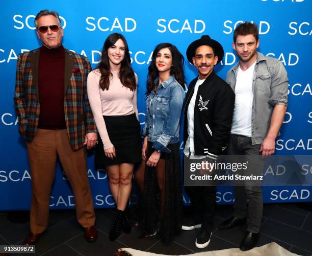 Actors Bruce Campbell, Arielle Carver-O'Neill, Dana DeLorenzo, Ray Santiago, and Lindsay Farris attend a screening and Q&A for 'Ash vs Evil Dead'' on...