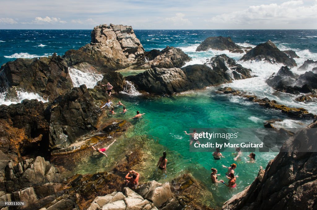 Natural Pool in Arikok National park on the North coast of Aruba