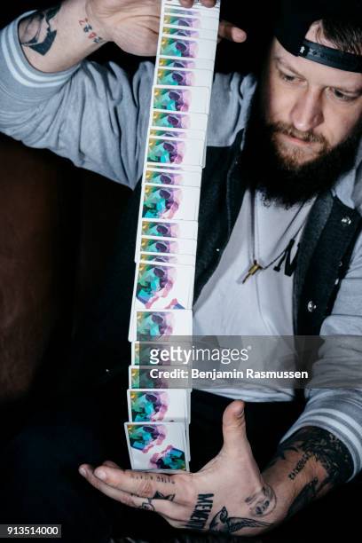 Chris Ramsay practices with cards from his signature deck in a bar in Manchester England on February 18, 2016. The most talented and innovative...