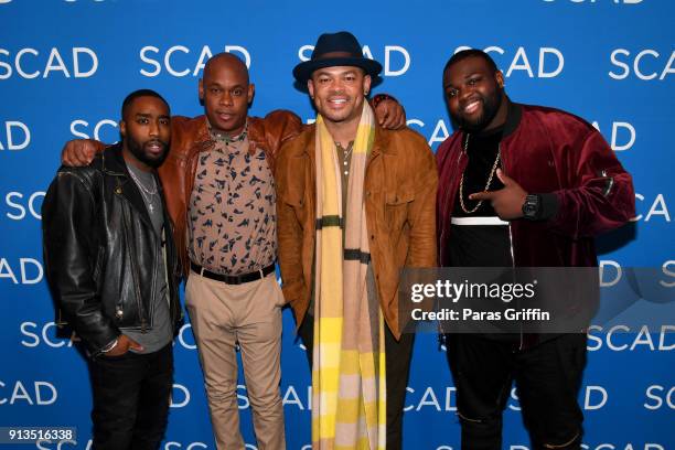 Marcc Rose, Bokeem Woodbine, Debra Birnbaum, Anthony Hemingway, and Wavyy Jonez attend a screening and Q&A for 'Unsolved: The Murders of Tupac and...