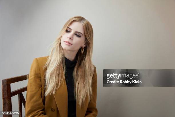 Carlson Young from the film 'The Blazing World' poses for a portrait in the YouTube x Getty Images Portrait Studio at 2018 Sundance Film Festival on...