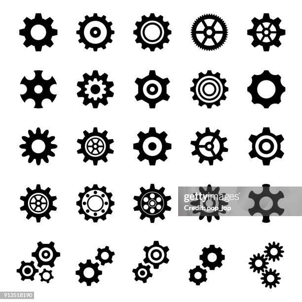 stockillustraties, clipart, cartoons en iconen met versnelling icons - illustratie - gear mechanism