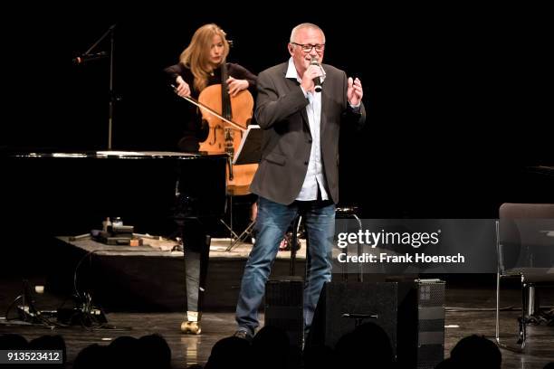 German singer Konstantin Wecker performs live on stage during a concert at the Theater am Kurfuerstendamm on February 2, 2018 in Berlin, Germany.