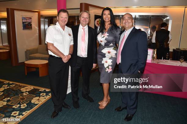 Sverre Sovdsnes, Chase Scott, Mai Meyaart and Oneil Khosa attend Susan G. Komen presents the 8th Annual Perfect Pink Party on Bahamas Paradise Cruise...