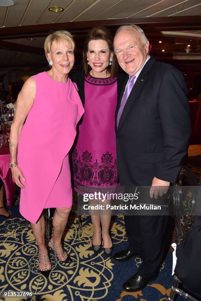 Cathie Black, Nancy Brinker and Tom Irving attend Susan G. Komen presents the 8th Annual Perfect Pink Party on Bahamas Paradise Cruise Line - The...