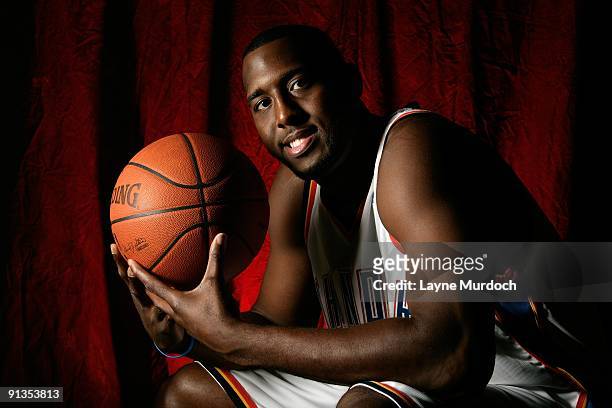 White of the Oklahoma City Thunder poses for a portrait during 2009 NBA Media Day on September 28, 2009 at the Cox Convention Center in Oklahoma...