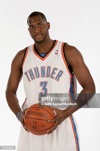 White of the Oklahoma City Thunder poses for a portrait during 2009 NBA Media Day on September 28, 2009 at the Cox Convention Center in Oklahoma...