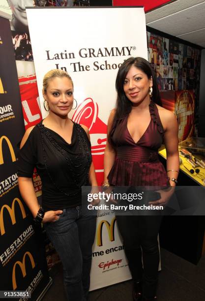 Vicky Terrazas and Marisol Terrazas at the Latin GRAMMY in the Schools at Benito Juarez Academy on October 2, 2009 in Chicago, Illinois.