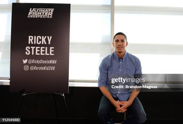 Ricky Steele poses for a photo during the The Ultimate Fighter: Undefeated Cast & Coaches Media Day inside the UFC Performance institute on February...
