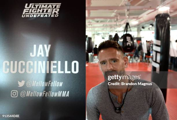 Jay Cucciniello poses for a photo during the The Ultimate Fighter: Undefeated Cast & Coaches Media Day inside the UFC Performance institute on...