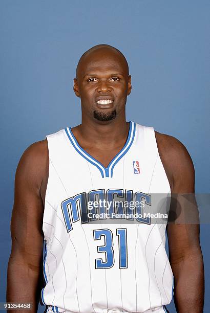 Adonal Foyle of the Orlando Magic poses for a portrait during 2009 NBA Media Day on September 28, 2009 at the RDV Sportsplex in Maitland, Florida....