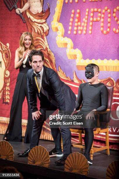 Paul Rudd at the Hasty Pudding 2018 Man of the Year Celebration co-hosted by Clase Azul Tequila on February 2, 2018 in Cambridge, Massachusetts.