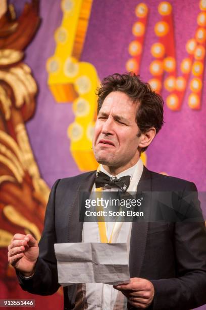 Paul Rudd at the Hasty Pudding 2018 Man of the Year Celebration co-hosted by Clase Azul Tequila on February 2, 2018 in Cambridge, Massachusetts.