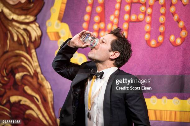 Paul Rudd at the Hasty Pudding 2018 Man of the Year Celebration co-hosted by Clase Azul Tequila on February 2, 2018 in Cambridge, Massachusetts.