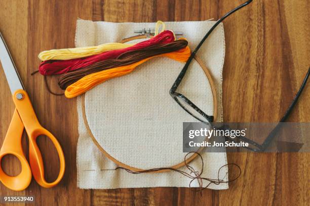 sewing equipment and thread - west chester, ohio stock pictures, royalty-free photos & images