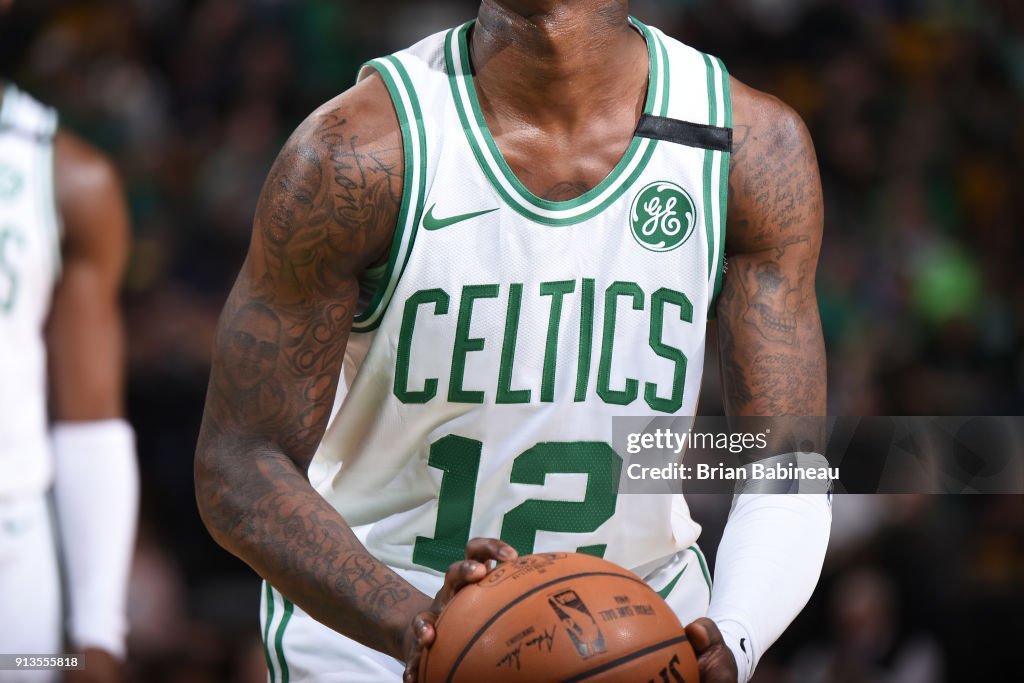 The jersey of Terry Rozier of the Boston Celtics as seen during the ...