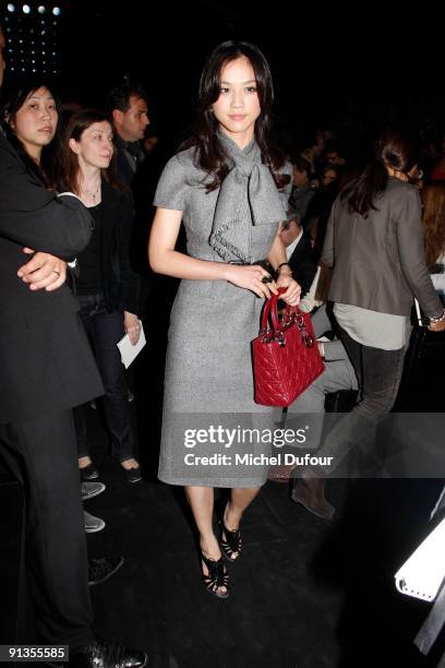 Tang Wei attends Christian Dior Pret a Porter during Paris Womenswear Fashion Week Spring/Summer 2010 on October 2, 2009 in Paris, France.