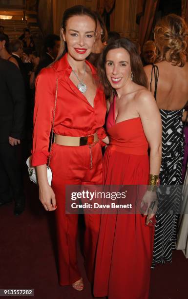 Carolina Parsons and Ana Aznar Botella attend the official gala dinner on the eve of the first all electric ABB FIA Formula E race at Palacio Cousino...