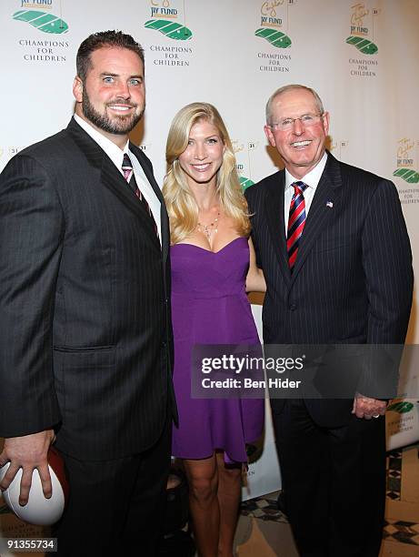 Shaun O'Hara of the New York Giants, wife Amy O'Hara and coach Tom Coughlin attend the 5th Annual Tom Coughlin Jay Fund's Champions for Children Gala...