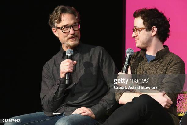 Executive producer Barry Josephson and actor Griffin Newman speak during a screening and Q&A for 'The Tick' on Day 2 of the SCAD aTVfest 2018 on...