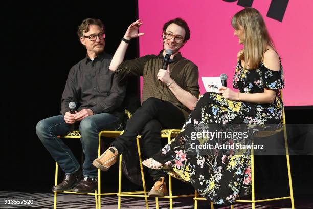 Barry Josephson, Griffin Newman, and Laura Prudom speak during a screening and Q&A for 'The Tick' on Day 2 of the SCAD aTVfest 2018 on February 2,...