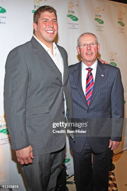 David Diehl and Coach Tom Coughlin of the New York Giants attend the 5th Annual Tom Coughlin Jay Fund's Champions for Children Gala at Cipriani 42nd...