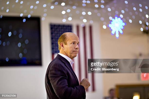 Representative John Delaney, a Democrat from Maryland and 2020 presidential candidate, speaks during a Clinton County Democrats dinner in Welton,...