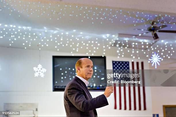 Representative John Delaney, a Democrat from Maryland and 2020 presidential candidate, speaks during a Clinton County Democrats dinner in Welton,...