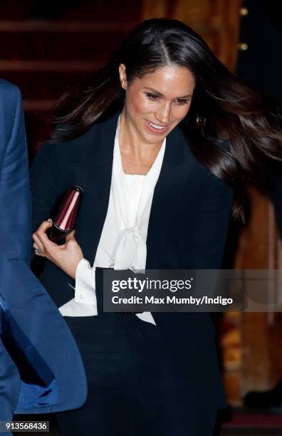 Meghan Markle attends the 'Endeavour Fund Awards' Ceremony at Goldsmiths' Hall on February 1, 2018 in London, England. The awards celebrate the...