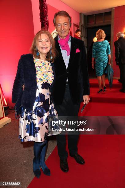 Ralph-Michael Nagel and his wife Sabina Nagel during Michael Kaefer's 60th birthday celebration at Postpalast on February 2, 2018 in Munich, Germany.