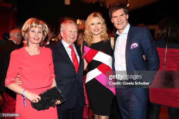 Claudia Huebner and Wolfgang Porsche, Veronica Ferres and her husband Carsten Maschmeyer during Michael Kaefer's 60th birthday celebration at...