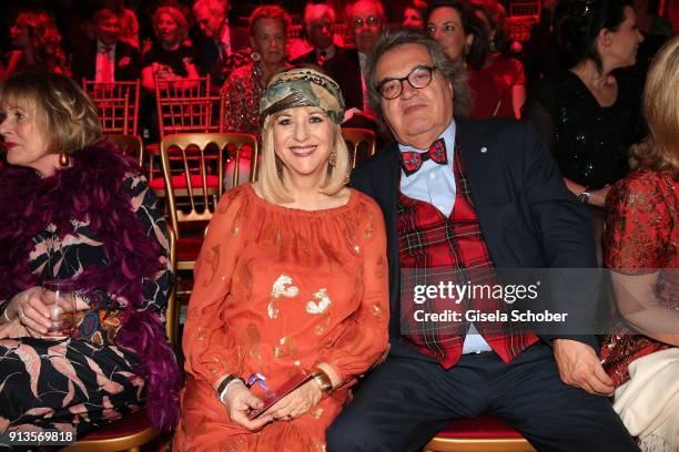 Patricia Riekel and her partner Helmut Markwort during Michael Kaefer's 60th birthday celebration at Postpalast on February 2, 2018 in Munich,...
